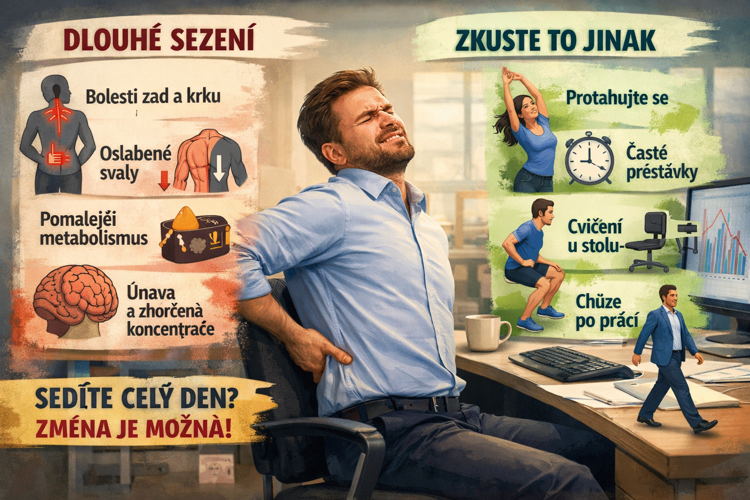 Featured image for “Předsevzetí vs. realita: Jak rozhýbat tělo, když vás práce nepustí od stolu?”